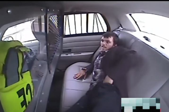Suspect Flies Through Back Window When Police Car Suddenly Crashes!